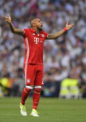 18.04.2017, Fussball Champions-League 2016 2017, Viertelfinale Rückspiel, Real Madrid - FC Bayern München, im Estadio Bernabeu in Madrid, Arturo Vidal (FC Bayern München) in Rage. 