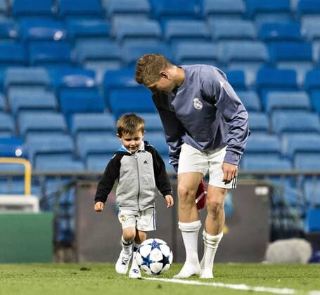 Madrid, 18.04.2017 Toni Kroos (Real) mit Sohn Leon Real Madrid - Bayern München