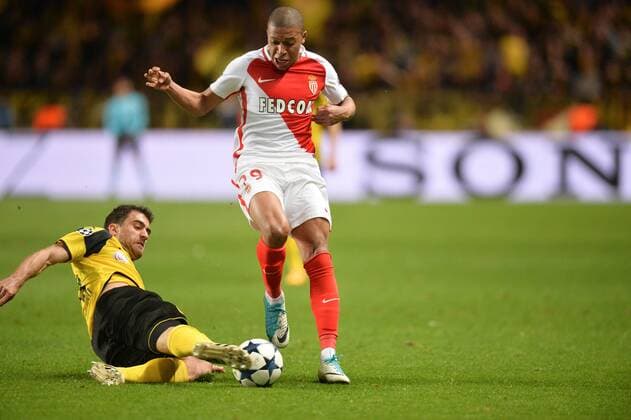 29 KYLIAN MBAPPE (mon) - 25 Sokratis Papastathopoulos (bvb) FOOTBALL : Monaco vs Borussia Dortmund - Ligue des Champions - 19 04 2017 AnthonyBIBARD FEP Panoramic 