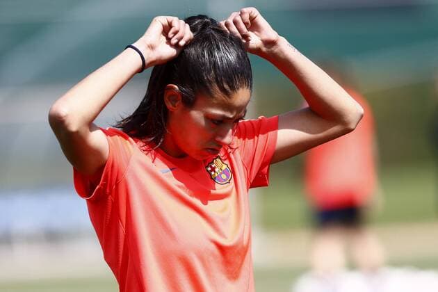 FC Barcelona Barca Women s soccer team player Leila Ouahabi takes part in a training session at the Joan Gamper sports complex in Barcelona, northeastern Spain, 20 April 2017. FC Barcelona will face PSG in a UEFA Women s Champions League semifinal first leg match at the Miniestadi stadium in Barcelona on the ucoming 22 April. Training session of FC Barcelona Women s soccer team !ACHTUNG: NUR REDAKTIONELLE NUTZUNG!  Copyright: xQuiquexGarcíax GRA164 20170420-636282966509744408