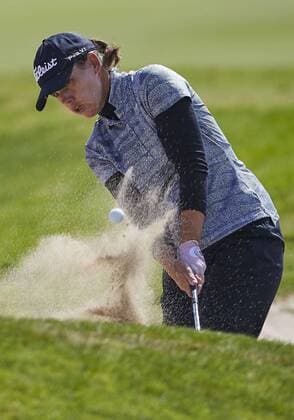 French golfer Karine Icher during the first day of the Mediterranean Ladies Golf Open at Terramar Golf Club in Sitges, Barcelona, northeastern Spain, 20 April 2017. The tournament tuns until the upcoming 23 April. MEDITERRANEAN LADIES OPEN !ACHTUNG: NUR REDAKTIONELLE NUTZUNG!  Copyright: xALEJANDROxGARCÍAx GRA251 20170420-636282978996790246