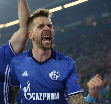 20.04.2017, Fussball, UEFA Europa League, Saison 2016 2017, Viertelfinale, FC Schalke 04 - Ajax Amsterdam, Guido BURGSTALLER (FC Schalke 04) jubelt