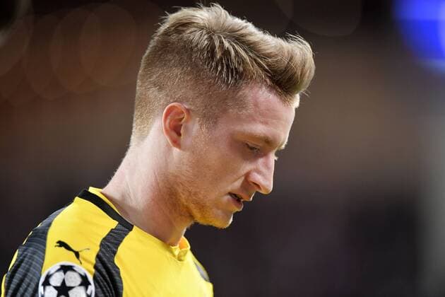 19.04.2017, Fussball Champions-League 2016 2017, Viertelfinale Rückspiel, AS Monaco - Borussia Dortmund, Im Stade Luis II in Monaco. Marco Reus (Dortmund) nachdenklich. 