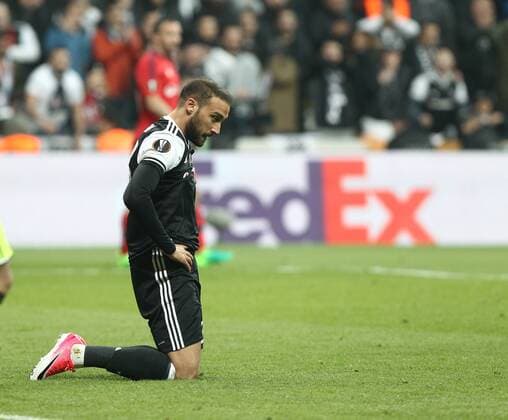 Besiktas player Cenk Tosun during the Europa league Quarter final second match between Besiktas and Lyon at the Vodafone Arena in Istanbul , Turkey April 20, 2017. 