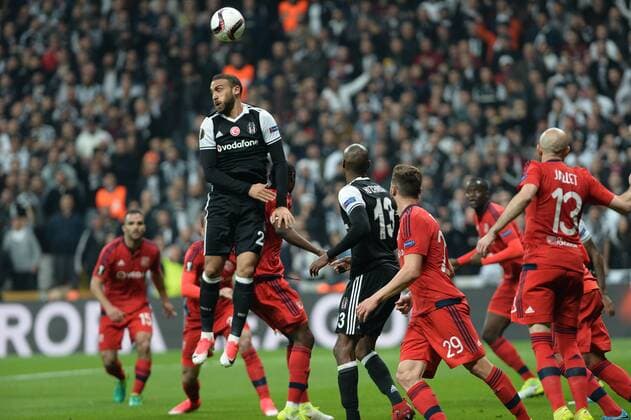 Besiktas player Cenk Tosun during the Europa league Quarter final second match between Besiktas and Lyon at the Vodafone Arena in Istanbul , Turkey April 20, 2017. 