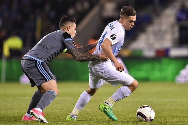 GENK, BELGIUM - APRIL 20 : during the Europa League Quarter Finals 2nd leg game between KRC Genk and Celta De Vigo on April 20, 2017 in Genk, Belgium, 20 04 2017 FOOTBALL : KRC Genk vs Celta De Vigo - Europa League - 20 04 2017 PHOTONEWS PANORAMIC 