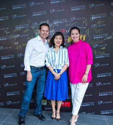 Retired Chinese tennis star Li Na, right, attends the opening ceremony of the restaurant co-opened by her and restaurant brand Element Fresh in Wuhan city, central China s Hubei province, 20 April 2017. Retired tennis star Li Na highlights opening ceremony of restaurant Element Fresh in central China city  pbu610657_17
