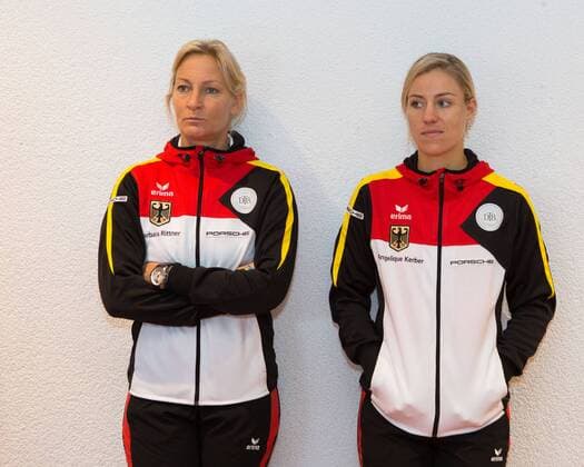 Fed Cup GER-UKR, Deutschland - Ukraine, Auslosung im Rathaus Stuttgart, Team Germany, Juergen Hasenkopf