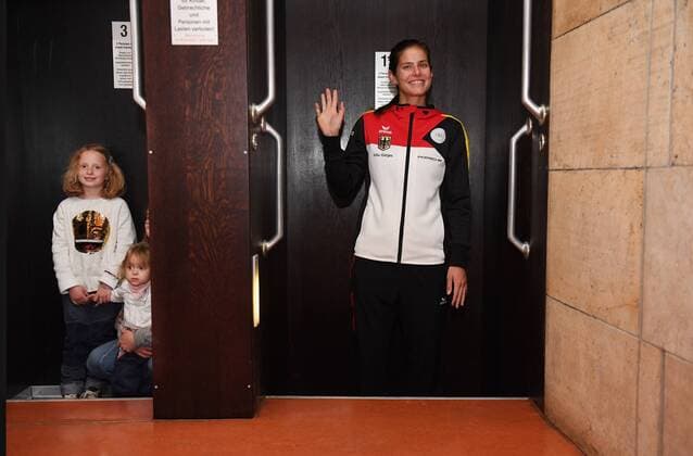 Fedcuptie Germany Ukraine in Stuttgart Germany German FedcupTeam Julia Goerges