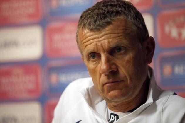 Paris Saint-Germain head coach Patrice Lair during a press conference PK Pressekonferenz before a training session of the team at Miniestadi stadium in Barcelona, northeastern Spain, 21 April 2017. FC Barcelona Barca will face PSG in a UEFA Women s Champions League semifinal first leg match at the Miniestadi stadium in Barcelona on the ucoming 22 April. PARIS SAINT-GERMAIN S PRESS CONFERENCE !ACHTUNG: NUR REDAKTIONELLE NUTZUNG!  Copyright: xALBERTOxESTEVEZx 20170421-636283991349751732