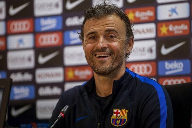 FC Barcelona Barca s Spanish head coach, Luis Enrique, during a press conference PK Pressekonferenz held after a team s training session at Joam Gamper Sports Complex in barcelona, northeastern Spain, 22 April 2017. FC Barcelona will face Real Madrid in a Spanish Primera Division Clasico soccer match on 23 April. PRESS CONFERENCE !ACHTUNG: NUR REDAKTIONELLE NUTZUNG!  Copyright: xQuiquexGarcíax 20170422-636284662910832300
