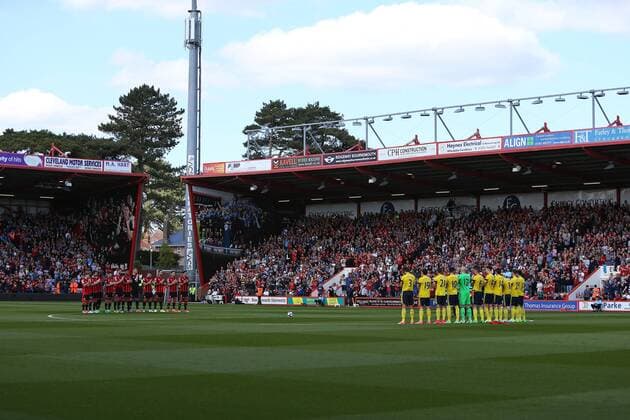 Football - 2016 2017 Premier League - AFC Bournemouth vs. Middlesbrough The teams stand for a minutes applause before kick off to remember and celebrate the life of Ugo Ehiogu at the Vitality Stadium (Dean Court) Bournemouth COLORSPORT SHAUN BOGGUST 