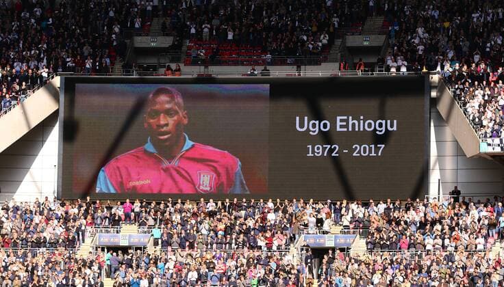 April 22nd 2017, Wembley Stadium, London England; Emirates FA Cup semi-final Chelsea versus Tottenham Hotspur; Wembley Stadium observe a minutes applause before kick off, in memory of Uho Ehiogu, who sadly passed away this week xMarkxKertonx  ActionPlus11870809