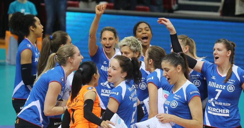 Allianz MTV Stuttgart - Schweriner SC Deutschland, Stuttgart, 22.04.2017, Volleyball, 1. Bundesliga Frauen, Saison 2016 2017, Allianz MTV Stuttgart - Schweriner SC.