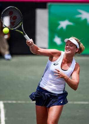 April 22, 2017 - Wesley Chapel, Florida, USA-CoCo Vandeweghe during the second match with Marketa Vondrousova in the Fed Cup World Group Semifinal between the Czech Republic and the United States. at the Saddlebrook Resort. CSM TENNIS 2017: Fed Cup World Group Semifinal Czech Republic vs USA APR 22 - ZUMAc04_ 20170422_zaf_c04_017 Copyright: xDelxMecumx