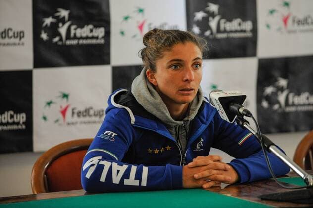 April 22nd Circolo Tennis Barletta, Barletta, Italy; Fed Cup tennis play-offs World Group II, Italy versus Chinese Taipei; Sara Errani at press conference PK Pressekonferenz xGaetanoxPiazzollax  ActionPlus11871247
