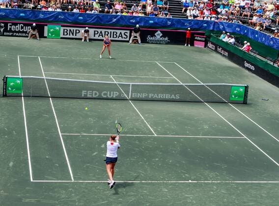 April 22, 2017 - Wesley Chapel, Florida, USA- Katerina Siniakova in the first match with Shelby Rogers in the Fed Cup World Group Semifinal between the Czech Republic and the United States at the Saddlebrook Resort. CSM TENNIS 2017: Fed Cup World Group Semifinal Czech Republic vs USA APR 22 - ZUMAc04_ 20170422_zaf_c04_238 Copyright: xDelxMecumx