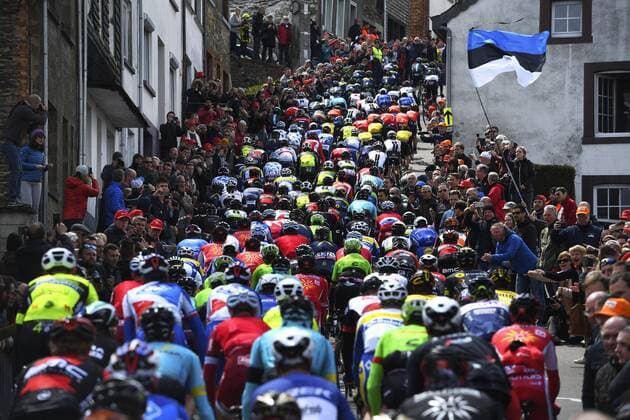 Ans, Belgium - April 23 : Homage to MICHEL SCARPANI before the start during the Ardennes Classics cycling race Liege Bastogne Liege with start in Liege and finish in Ans on April 23, 2017 in Ans, Belgium, 23 04 2017 CYCLISME : Liege Bastogne Liege 2017 Cycling Race - 23 04 2017 PHOTONEWS PANORAMIC 