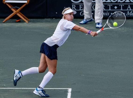 April 23, 2017 - Wesley Chapel, Florida, USA- Bethanie Mattek-Sands in action during the second doubles match match with Kristyna Pliskova and Katerina Siniakova in the Fed Cup World Group Semifinal between the Czech Republic and the United States at the Saddlebrook Resort. CSM TENNIS 2017: Fed Cup World Group Semifinal Czech Republic vs USA APR 23 - ZUMAc04_ 20170423_zaf_c04_133 Copyright: xDelxMecumx