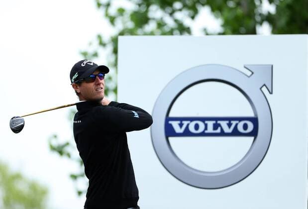 Nicolas Colsaerts of Belgium takes part in a training session during the 2017 Volvo China Open golf tournament in Guangzhou city, south China s Guangdong province, 25 April 2017. Golfers gear up for Volvo China Open golf tournament in south China  20170425_80031