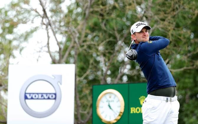 Bernd Wiesberger of Austria takes part in a training session during the 2017 Volvo China Open golf tournament in Guangzhou city, south China s Guangdong province, 25 April 2017. Golfers gear up for Volvo China Open golf tournament in south China  20170425_06395