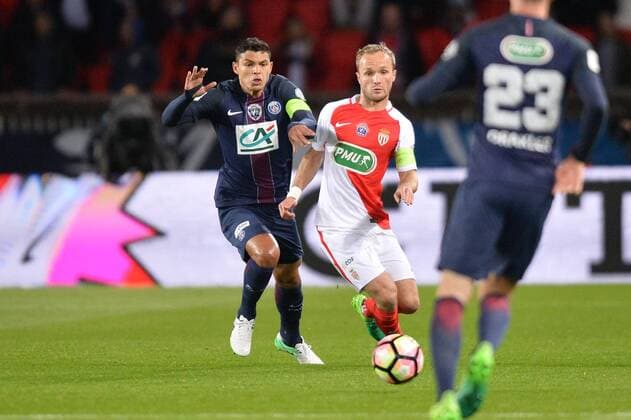 02 THIAGO SILVA (sg) - 18 VALERE GERMAIN (mon) FOOTBALL : Paris SG vs Monaco - Coupe de France - 26 04 2017 AnthonyBIBARD FEP Panoramic 