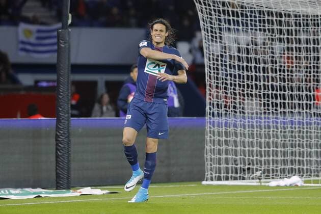 Edinson Roberto Paulo Cavani Gomez (psg) (El Matador) (El Botija) (Florestan) loupe sa tete pour marquer contre Morgan DE SANCTIS (AS Monaco FC) FOOTBALL : PSG vs AS MONACO - 1 2 Finale Coupe de France - 26 04 2017 StephaneAllaman Panoramic 