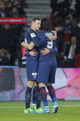 Julian Draxler (PSG) inscrit un but pour finaliser l action de Edinson Roberto Paulo Cavani Gomez (psg) (El Matador) (El Botija) (Florestan) FOOTBALL : PSG vs AS MONACO - 1 2 Finale Coupe de France - 26 04 2017 StephaneAllaman Panoramic 