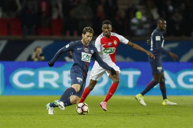 Maxwell Sherrer (PSG) vs Yhoan Andzouana (Monaco) FOOTBALL : PSG vs Monaco - Demie Finale - Coupe de France - 26 04 2017 GwendolineLeGoff Panoramic 