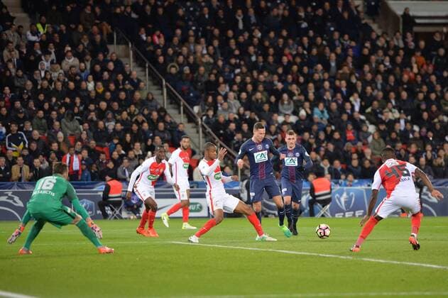 23 JULIAN DRAXLER (psg) - 46 Safwan Mbae (mon) - 06 MARCO VERRATTI (psg) - 34 Abdou Diallo (mon) FOOTBALL : Paris SG vs Monaco - Coupe de France - 26 04 2017 AnthonyBIBARD FEP Panoramic 