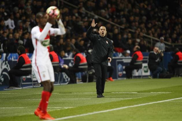 April 26, 2017 - Paris, France - Monaco s Portuguese coach Leonardo Jardim (R) gestures during the French Cup semi-final match between Paris Saint Germain (PSG) and AS Monaco, on April 26, 2017 at the Parc des Princes Stadium, in Paris, France. Paris Saint-Germain v As Monaco - French Cup Semi-Final  - ZUMAn230 20170426_zaa_n230_196 Copyright: xGeoffroyxVanxDerxHasseltx