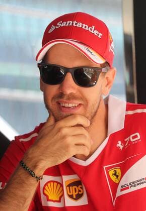 SOCHI, RUSSIA - APRIL 27, 2017: German racing driver Sebastian Vettel of the Scuderia Ferrari F1 team seen ahead of a free practice session of the 2017 Formula One Russian Grand Prix at the Sochi Autodrom racing circuit. Vyacheslav Prokofyev TASS  TS049CD3