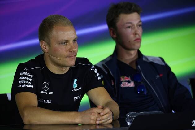 Russian Grand Prix, Sochi 27 - 30 April 2017 27.04.2017 - press conference PK Pressekonferenz Valtteri Bottas (FIN) Mercedes AMG F1 W08 and Daniil Kvyat (RUS) Scuderia Toro Rosso STR12 