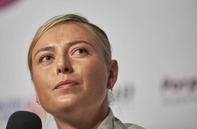 Maria Sharapova, RUS, Tennisspielerin, Tennisprofi bei der Pressekonferenz nach dem Spiel beim Tennis Grand Prix Porsche Damen WTA Tennis Damen in Stuttgart , 27.04.2017