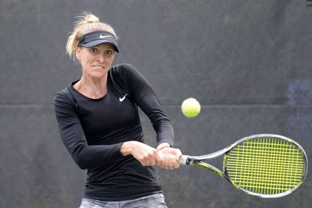 April 27, 2017 - Charlottesville, Virginia, United States - SESIL KARATANTCHEVA of Bulgaria in her second round match in the Boyd Tinsley Clay Court Classic tennis tournament in Charlottesville Virginia. Tennis 2017 - Boyd Tinsley Clay Court Classic - ZUMAl132 20170427_zap_l132_025 Copyright: xChristopherxLevyx