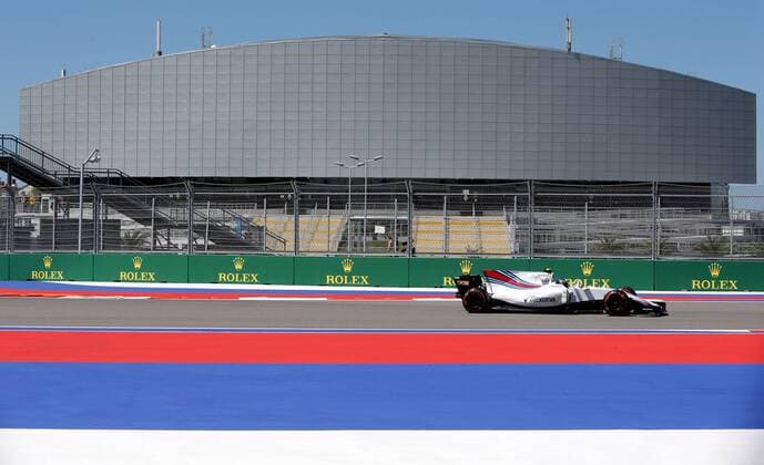 SOCHI, RUSSIA - APRIL 28, 2017: A practice session ahead of the 2017 Formula One VTB Russian Grand Prix at the Sochi Autodrom racing circuit. Alexander Demianchuk TASS  TS049F8F