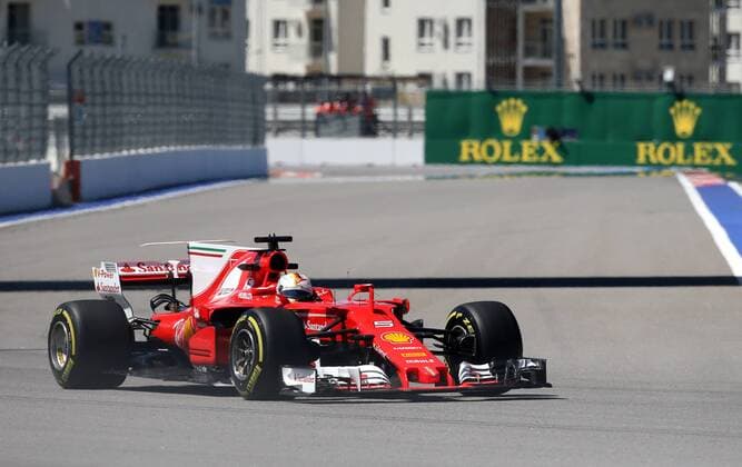 SOCHI, RUSSIA - APRIL 28, 2017: A practice session ahead of the 2017 Formula One VTB Russian Grand Prix at the Sochi Autodrom racing circuit. Alexander Demianchuk TASS  TS049F92