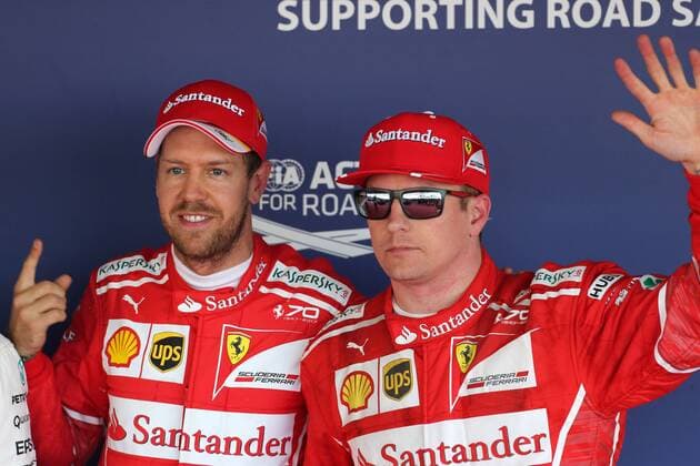 Russian Grand Prix, Sochi 27 - 30 April 2017 29.04.2017 - Qualifying, Sebastian Vettel (GER) Scuderia Ferrari SF70H and 2nd place Kimi Raikkonen (FIN) Scuderia Ferrari SF70H 
