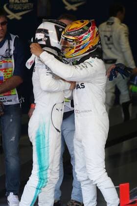 Motorsports: FIA Formula One World Championship WM Weltmeisterschaft 2017, Grand Prix of Russia, 77 Valtteri Bottas (FIN, Mercedes AMG Petronas), 44 Lewis Hamilton (GBR, Mercedes AMG Petronas F1 Team), Sotschi Russia xHOCHxZWEIx