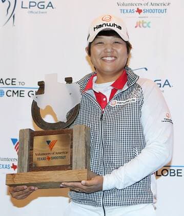 Nomura beats Kerr in 6-hole playoff to win Texas Shootout Japan s Harukyo Nomura holds her winner s trophy after defeating 20-year veteran Cristie Kerr in a six-hole playoff on April 30, 2017, to earn her third LPGA Golf Damen Tour victory at the Volunteers of America Texas Shootout in Irving, Texas. 