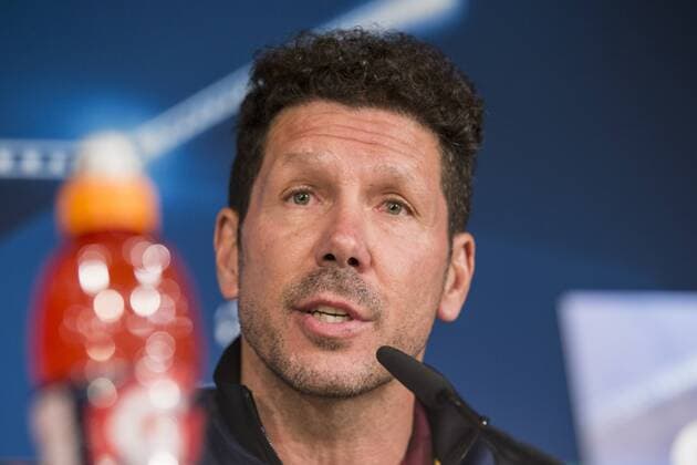 Diego Pablo Cholo Simeone coach of Atletico de Madrid during the press conference PK Pressekonferenz before the match of Champions League between Real Madrid and Atletico de Madrid at Santiago Bernabeu Stadium in Madrid, Spain. May 01, 2017.  (20170501033)