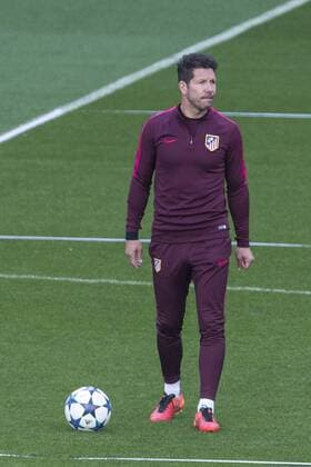 Diego Pablo Cholo Simeone coach of Atletico de Madrid during the training before the match of Champions League between Real Madrid and Atletico de Madrid at Santiago Bernabeu Stadium in Madrid, Spain. May 01, 2017.  (20170501049)
