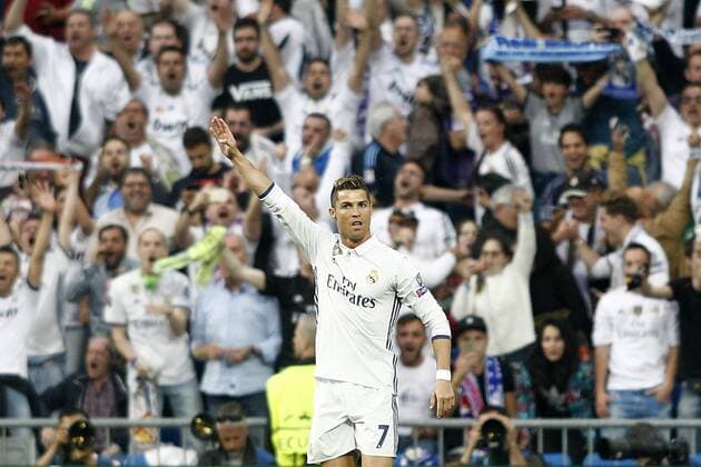 Real Madrid s Cristiano Ronaldo celebrates goal during Champions League 2016 2017 Semi-finals 1st leg match. May 2,2017.  (2017050278)