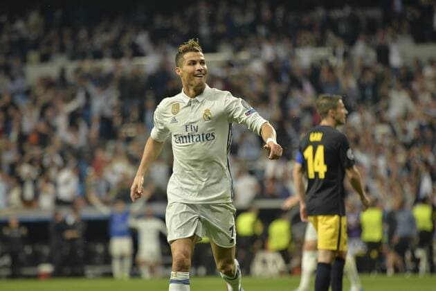 MADRID, ESPANA - 02 MAY of 2017: Goal of Cristiano Ronaldo during the match of Champions League between Real Madrid and Atletico de Madrid in Stadium Santiago Bernabeu (Madrid). (Isa Saiz Cordon Press).  xIsaxSaizx xMADRID,xESPANAx-x02xMAYxofx2017:xGoalxofxCristianoxRonaldoxdurinx