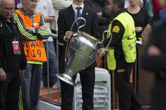 Trophy of the Campions League during the match of Champions League between Real Madrid and Atletico de Madrid at Santiago Bernabeu Stadium in Madrid, Spain. May 02, 2017.  (20170502026)