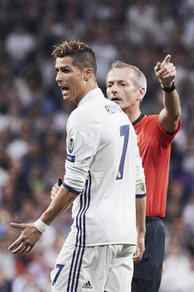 May 3, 2017 - Madrid, Spain - Cristiano Ronaldo (forward; Real Madrid) in action during the Champions League, semifinal match between Real Madrid and Atletico de Madrid at Santiago Bernabeu Stadium on May 2, 2017 in Madrid, Spain Soccer 2017 - Real Madrid 3-0 Atletico Madrid  - ZUMAg15_ 20170503_zaf_g15_093 Copyright: xJackxAbuinx