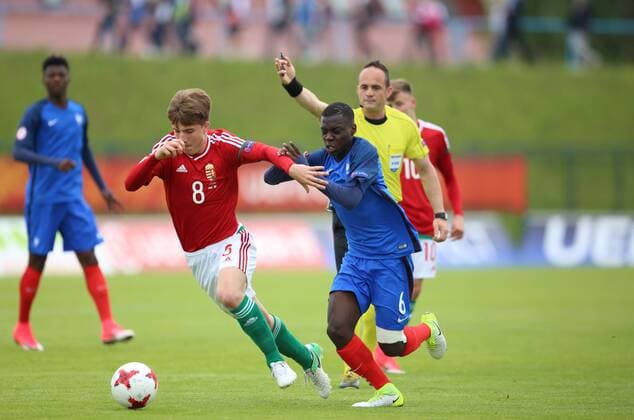 Football Championship U17 U 17 HUN-FRA - Zagreb, Croatia 03.05.2017., Velika Gorica, Croatia - European Football Championship U17, Group B, Hungary - France. Andreas Csonka, Claudio Gomes.  IgorxSoban PIXSELL