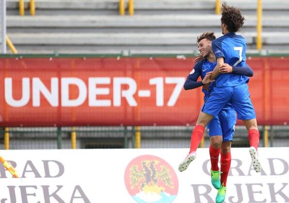 Football Championship U17 U 17 HUN-FRA - Zagreb, Croatia 03.05.2017., Velika Gorica, Croatia - European Football Championship U17, Group B, Hungary - France. Amine Gouri, Yacine Adli.  IgorxSoban PIXSELL