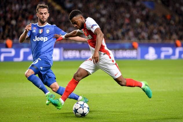 27 THOMAS LEMAR (mon) - 05 Miralem Pjanic (juv) FOOTBALL : Monaco vs Juventus - Ligue des Champions - 1 2 Finale - 03 05 2017 AnthonyBIBARD FEP Panoramic 