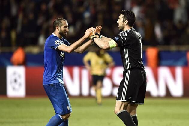 Db Monaco (Francia) 03 05 017 - Champions League Monaco-Juventus foto Daniele Buffa Image nella foto: Gianluigi Buffon-Giorgio Chiellini 